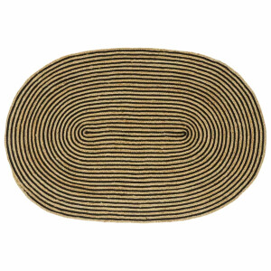 vidaXL Vloerkleed Natuurlijk en Zwart 100 x 152 cm Jute