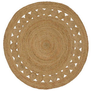 vidaXL Vloerkleden Naturel Ø 120 cm Jute