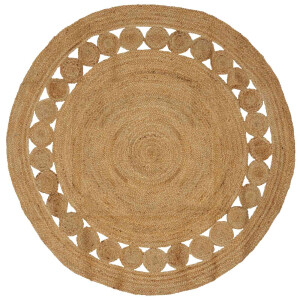 vidaXL Vloerkleden Naturel Ø 180 cm Jute