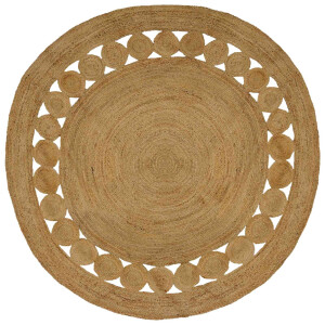 vidaXL Vloerkleden Naturel Ø 240 cm Jute