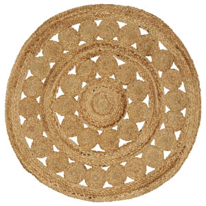 vidaXL Vloerkleden Naturel Ø 90 cm Jute