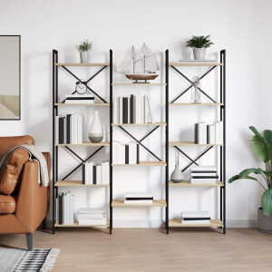 vidaXL Boekenkast Sonoma Eiken 156 x 25 x 167 cm Bewerkt hout