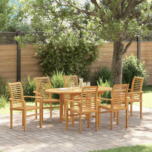 vidaXL Tuin eettafelset 7 pcs Bruin Massief Teakhout