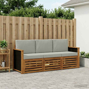 vidaXL Sofa-Sets met kussen 3 pcs Massief Acaciahout