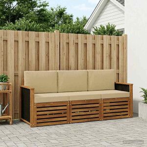 vidaXL Sofa-Sets met kussen 3 pcs Massief Acaciahout
