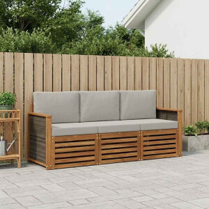 vidaXL Sofa-Sets met kussen 3 pcs Massief Acaciahout