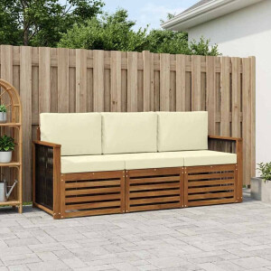 vidaXL Sofa-Sets met kussen 3 pcs Massief Acaciahout