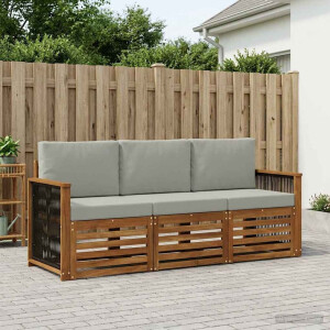 vidaXL Sofa-Sets met kussen 3 pcs Massief Acaciahout