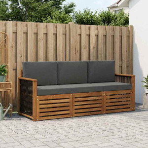 vidaXL Sofa-Sets met kussen 3 pcs Massief Acaciahout