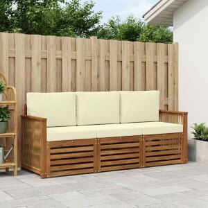 vidaXL Sofa-Sets met kussen 3 pcs Massief Acaciahout