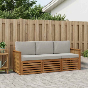 vidaXL Sofa-Sets met kussen 3 pcs Massief Acaciahout