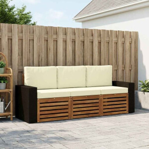 vidaXL Sofa-Sets met kussen 3 pcs Massief Acaciahout