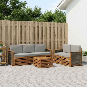 vidaXL Sofa-Sets met kussen 6 pcs Massief Acaciahout