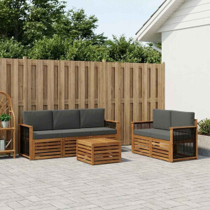 vidaXL Sofa-Sets met kussen 6 pcs Massief Acaciahout