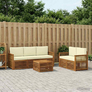 vidaXL Sofa-Sets met kussen 6 pcs Massief Acaciahout