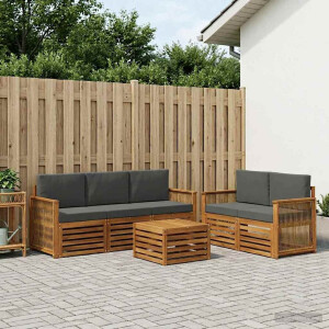 vidaXL Sofa-Sets met kussen 6 pcs Massief Acaciahout