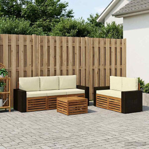 vidaXL Sofa-Sets met kussen 6 pcs Massief Acaciahout