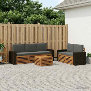 vidaXL Sofa-Sets met kussen 6 pcs Massief Acaciahout