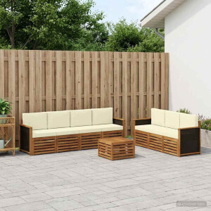 vidaXL Sofa-Sets met kussen 8 pcs Massief Acaciahout