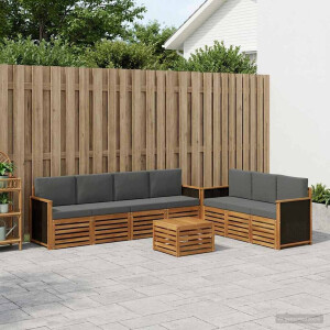 vidaXL Sofa-Sets met kussen 8 pcs Massief Acaciahout