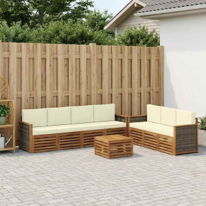 vidaXL Sofa-Sets met kussen 8 pcs Massief Acaciahout