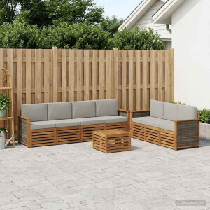 vidaXL Sofa-Sets met kussen 8 pcs Massief Acaciahout