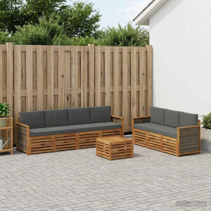 vidaXL Sofa-Sets met kussen 8 pcs Massief Acaciahout