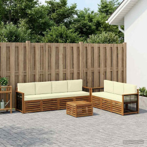 vidaXL Sofa-Sets met kussen 8 pcs Massief Acaciahout