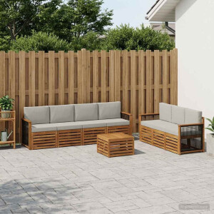 vidaXL Sofa-Sets met kussen 8 pcs Massief Acaciahout