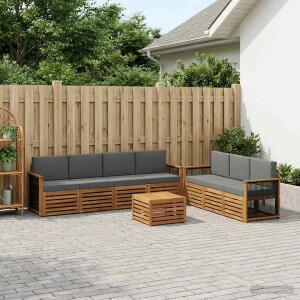 vidaXL Sofa-Sets met kussen 8 pcs Massief Acaciahout