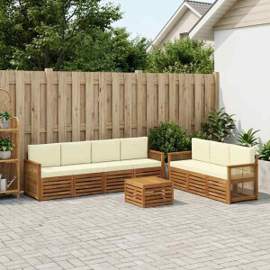 vidaXL Sofa-Sets met kussen 8 pcs Massief Acaciahout