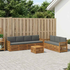vidaXL Sofa-Sets met kussen 8 pcs Massief Acaciahout