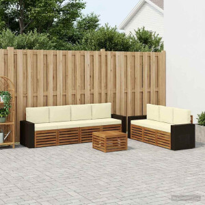 vidaXL Sofa-Sets met kussen 8 pcs Massief Acaciahout