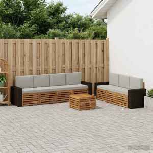 vidaXL Sofa-Sets met kussen 8 pcs Massief Acaciahout