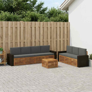 vidaXL Sofa-Sets met kussen 8 pcs Massief Acaciahout
