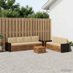 vidaXL Sofa-Sets met kussen 8 pcs Massief Acaciahout