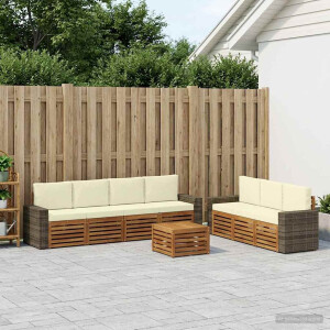 vidaXL Sofa-Sets met kussen 8 pcs Massief Acaciahout