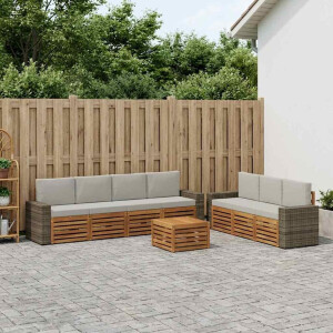 vidaXL Sofa-Sets met kussen 8 pcs Massief Acaciahout