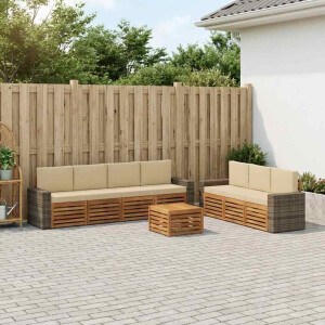 vidaXL Sofa-Sets met kussen 8 pcs Massief Acaciahout