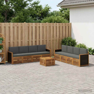 vidaXL Sofa-Sets met kussen 9 pcs Massief Acaciahout