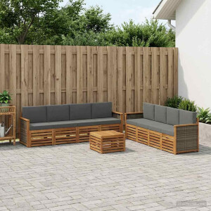 vidaXL Sofa-Sets met kussen 9 pcs Massief Acaciahout