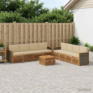 vidaXL Sofa-Sets met kussen 9 pcs Massief Acaciahout
