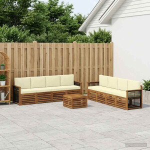 vidaXL Sofa-Sets met kussen 9 pcs Massief Acaciahout