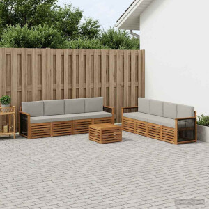 vidaXL Sofa-Sets met kussen 9 pcs Massief Acaciahout