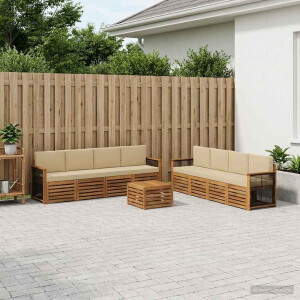 vidaXL Sofa-Sets met kussen 9 pcs Massief Acaciahout