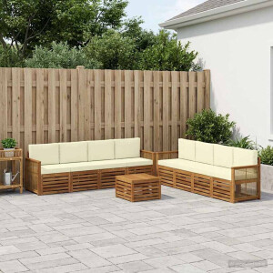 vidaXL Sofa-Sets met kussen 9 pcs Massief Acaciahout