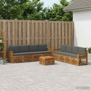 vidaXL Sofa-Sets met kussen 9 pcs Massief Acaciahout