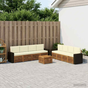 vidaXL Sofa-Sets met kussen 9 pcs Massief Acaciahout