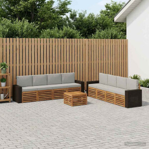 vidaXL Sofa-Sets met kussen 9 pcs Massief Acaciahout