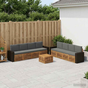 vidaXL Sofa-Sets met kussen 9 pcs Massief Acaciahout